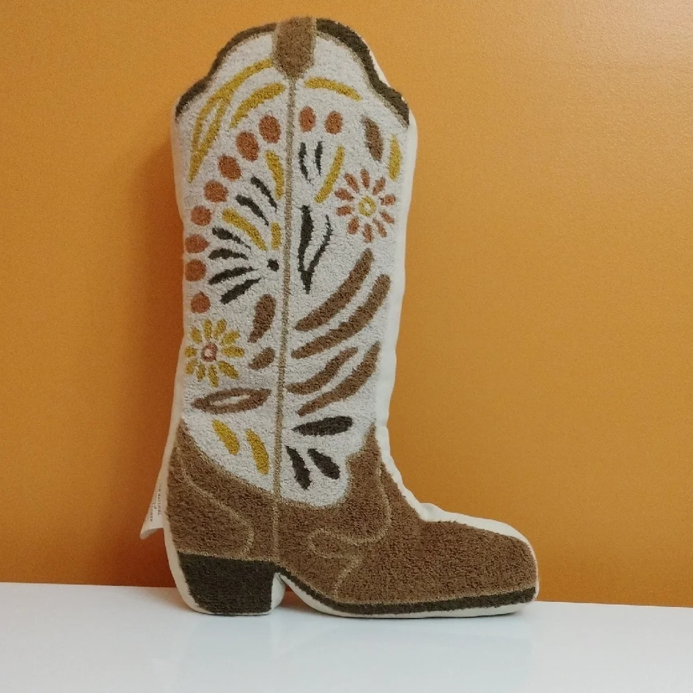 Isaac Mizrahi Large Cowboy Boot Cushion Pillow 20x12”